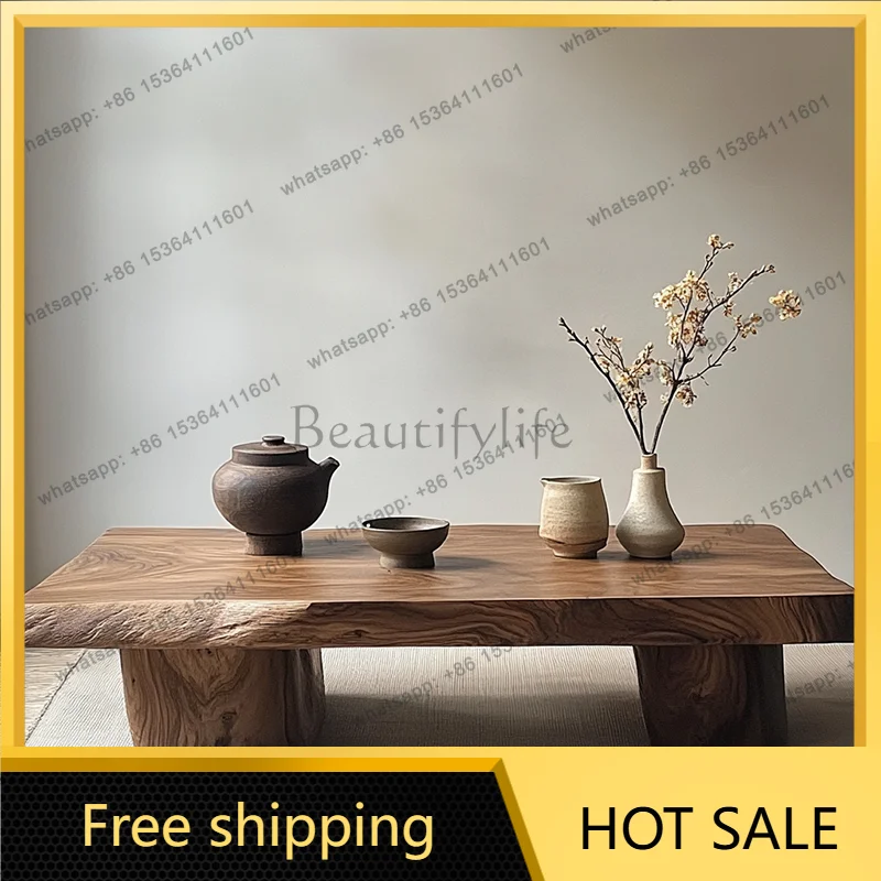 YJ Antique Decoration Coffee Table Wood Simple Designer Clear Unique Side Table Minimalist Aesthetic Couchtisch Home Furniture