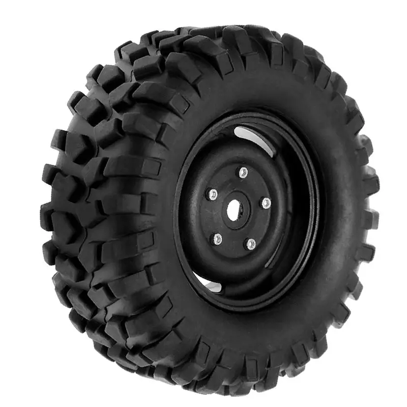 ABUM-4Pcs 95Mm 1.9 Beadlock Wheel Rim Tire Set For 1/10 RC Crawler Car Traxxas TRX4 RC4WD D90 Axial SCX10 II III Redcat MST