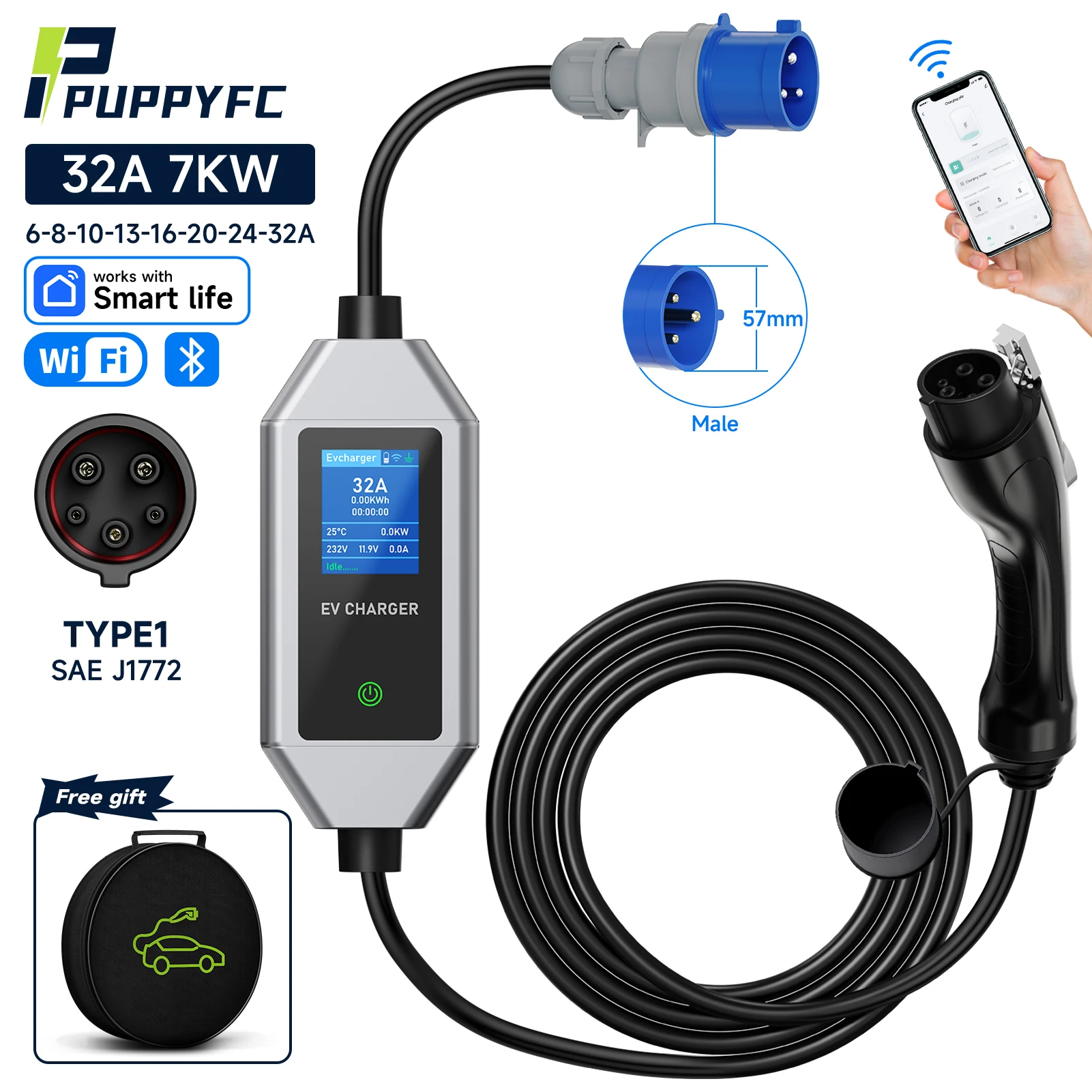 Puppyfc 7KW 32A Por…