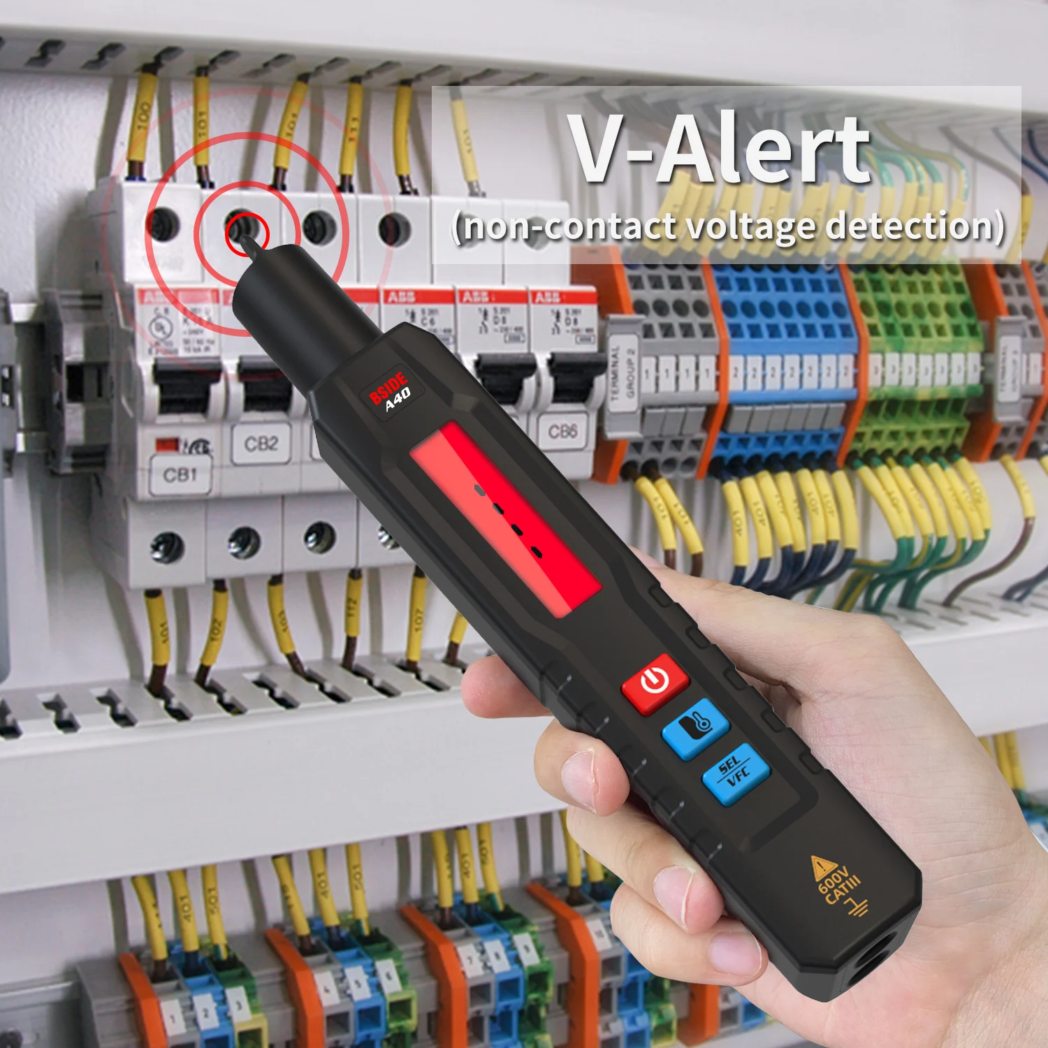 A40 Non-contact Voltage Detector Tester True RMS AC DC Digital Multimeter Infrared Thermometer Ohm Hz Continuity NCV Live test