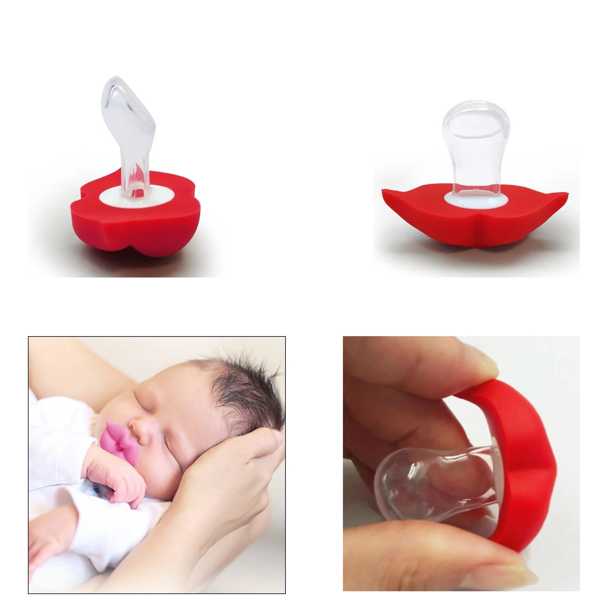 Cute and quirky lip pacifier, a must-have item for baby photography with concave shapes, leaving behind happy moments