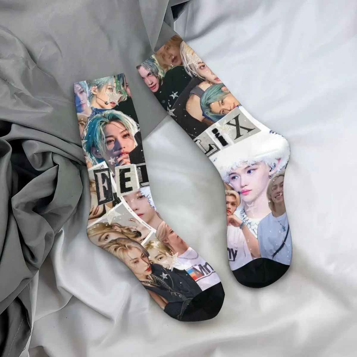 

Всесезонные чулки для экипажа HyunJin, корейские носки для певиц Kpop, длинные носки в стиле Харадзюку, аксессуары для мужчин и женщин, рождественские подарки