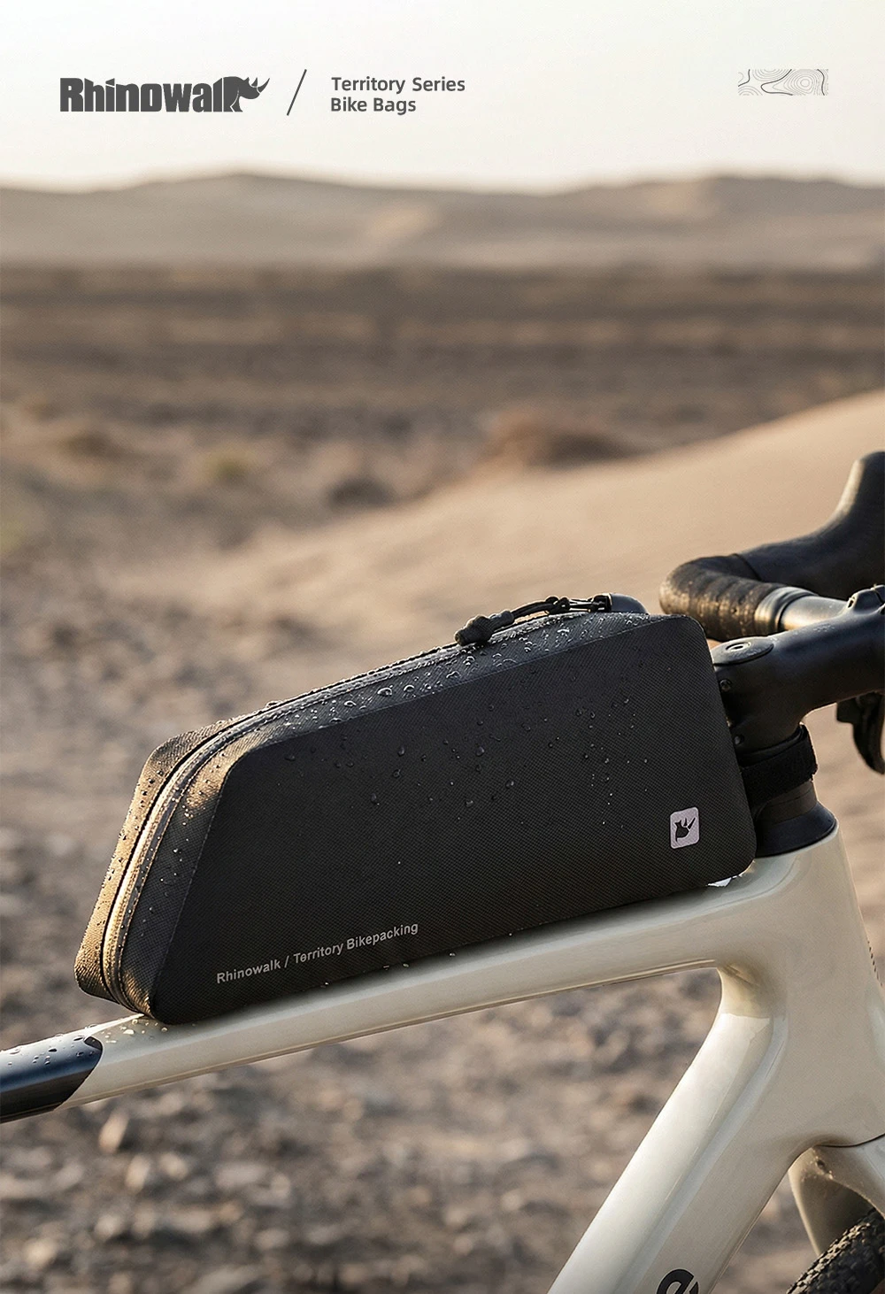 Rhinowalk Fahrradrahmentasche Wasserdicht 1L Oberrohr-Packtasche Satteltasche Schraub- oder Gurthalterung Passend für MTB Rennrad Bikepacking – Detail 1