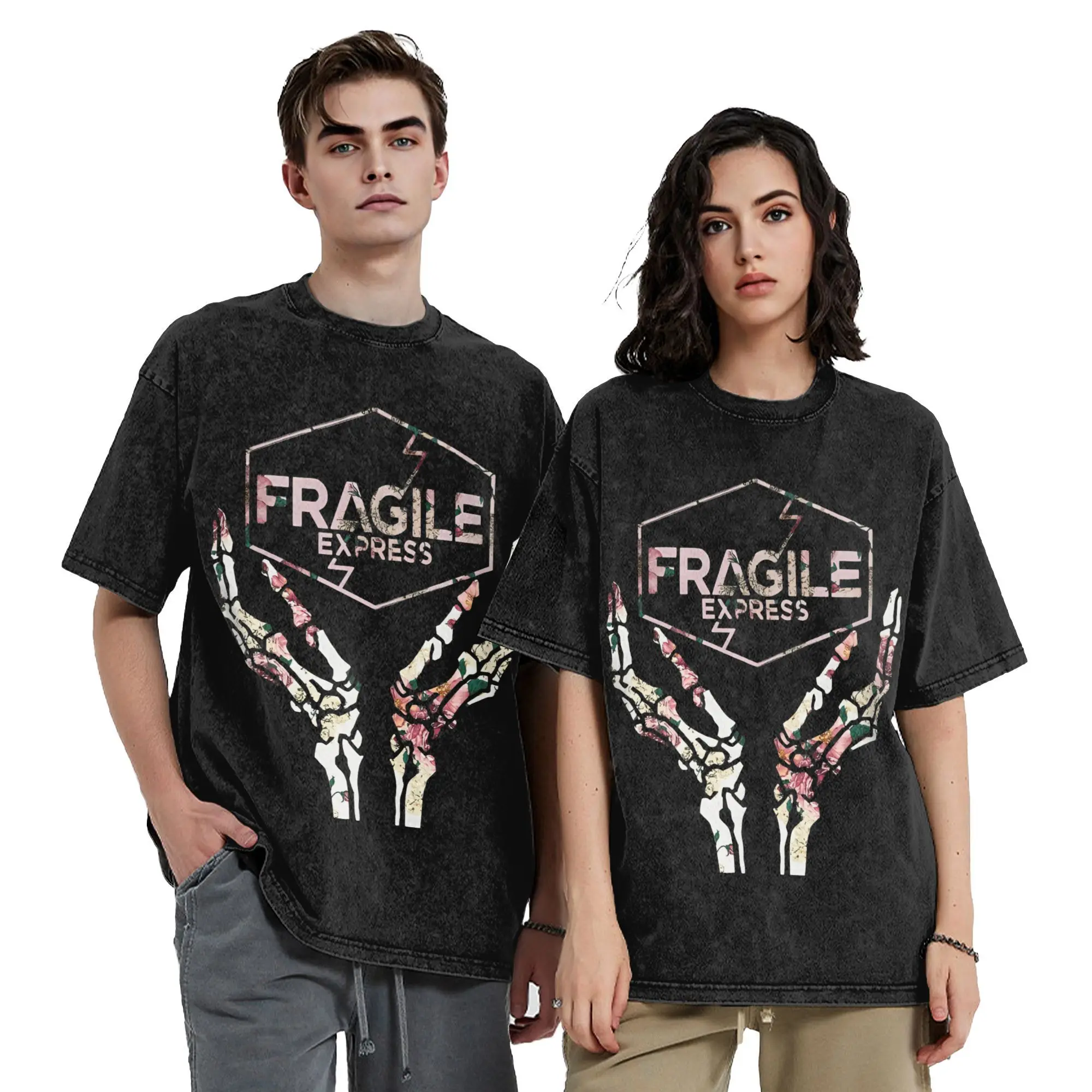 

Death Stranding Fragile Express Floral Vintage Washed T-Shirts 100% Cotton Tees O Neck Short Sleeve T Shirts New Arrival Clothes