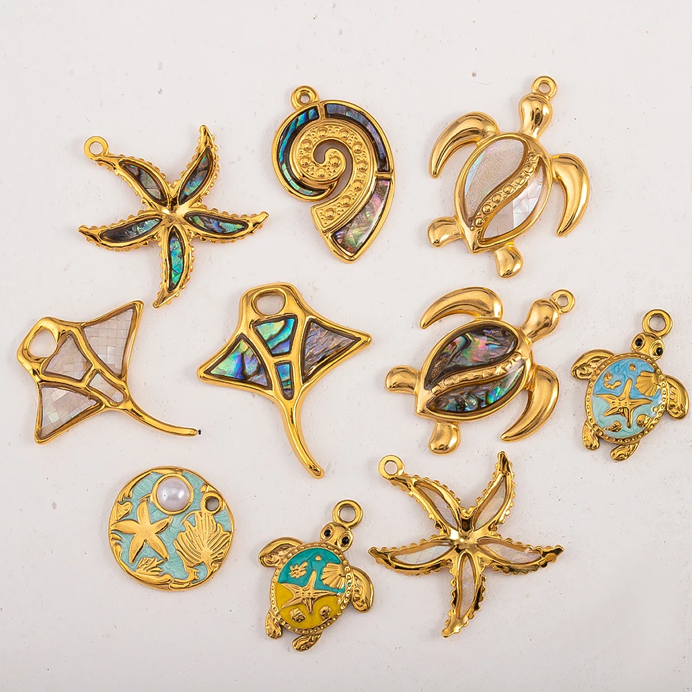 

2pcs Stainless Steel Shell Charms For Jewelry Makings DIY Women Bracelet Necklace Jewelry Pendants Summer Style Charms Supplies