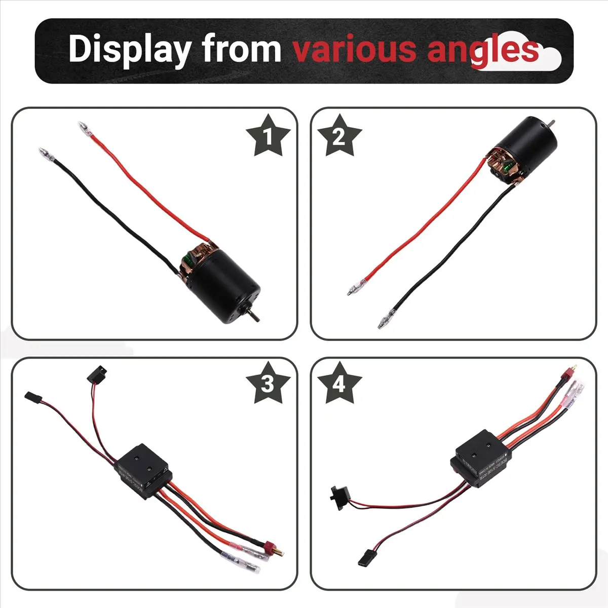 giftnew 540 Brushed Motor 35T ESC Speed Control Combination Set Climb Drift Racing for 1/10 RC Cralwer/Boat