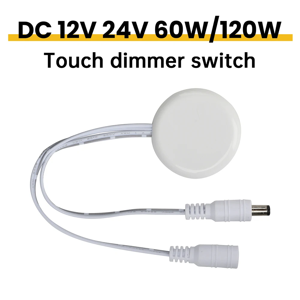 

DC12V 24V Touch Sensor Switch Light Dimmer 5A 60W 120W Wood Board Touch Switch LED Light Stepless Touch Dimming Switch