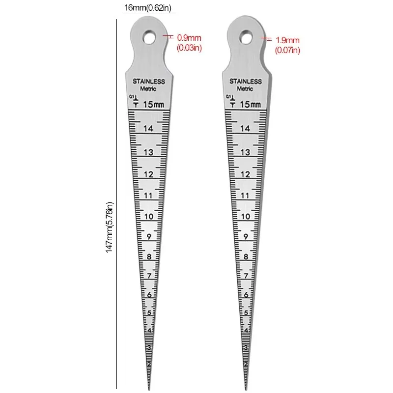 1Pcs Edelstahl Lücke Gauge Blende Kegel Gauge High-präzision 0-15mm Edelstahl Innen Durchmesser Gauge keil Stecker Gauge