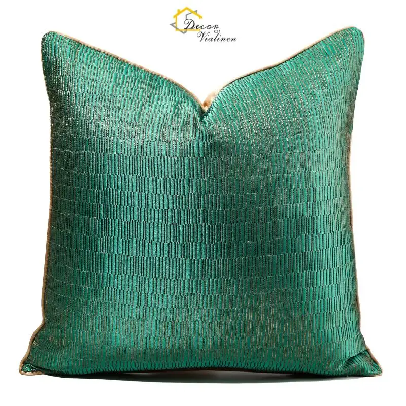 New Design Green Fence Jacquard Pattern 18*18 20*20 Size Luxury Cushion Cover for Living room sofa bed