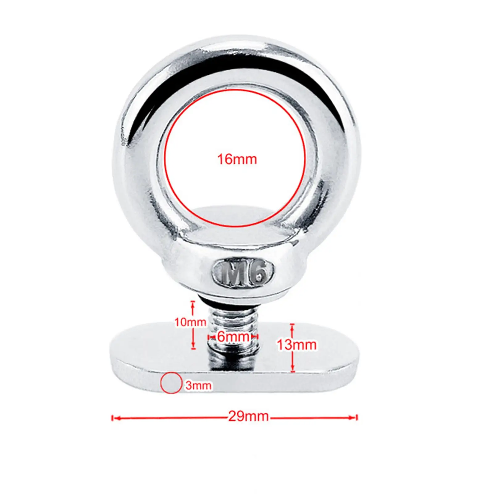

Stainless Steel Kayak Track Eyelet Mount Silver Boat Accessory Screws for Canoe Rail Fitting Fishing Gear