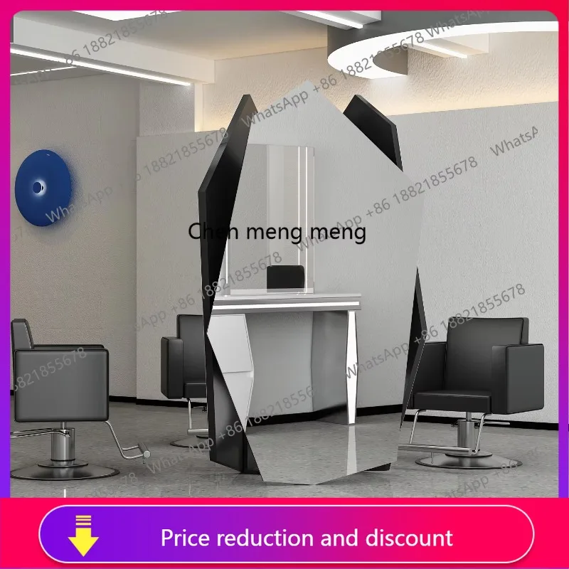 

Новый трехсторонний зеркальный столик для парикмахерской, одностороннее напольное зеркало