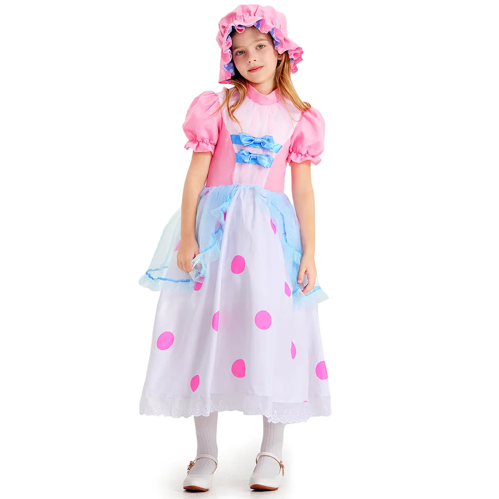 Children's Day Cartoon Style Pink Princess Dress Costume Children Cosplay Costume Cute Sweet Kawaii Party Dress Stage Clothes