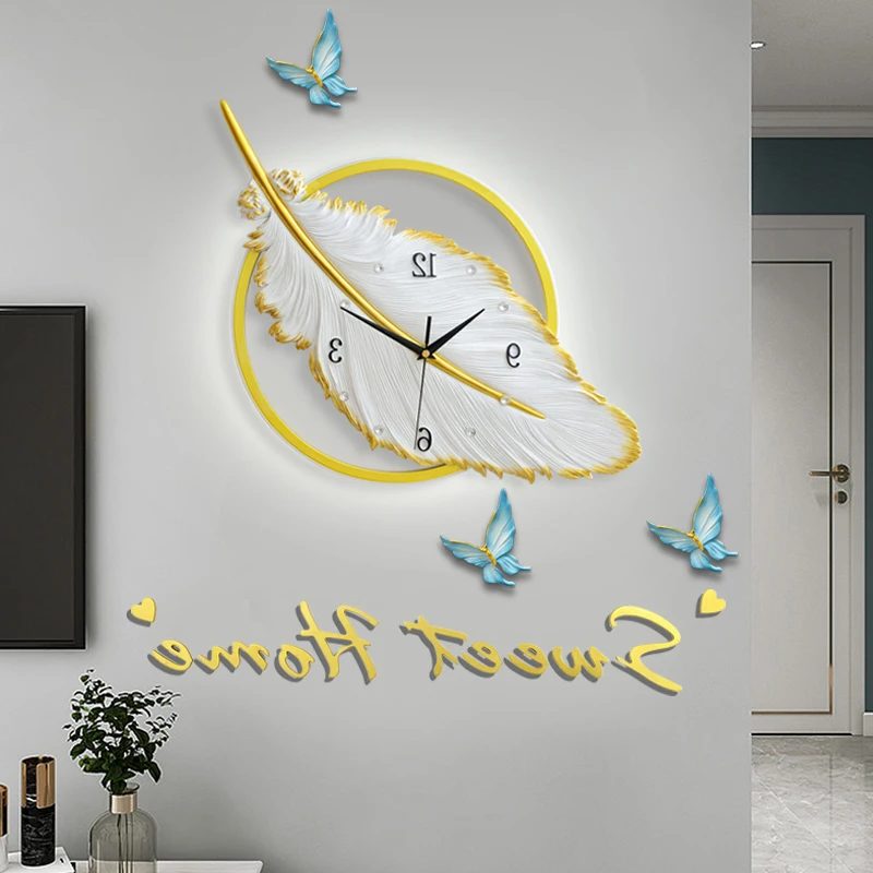 Art Mural Luxury Clock Wall Interior Cute Big Size Modern Aesthetic Wall Watch Creative Reloj De Pared Lounge Suite Furniture