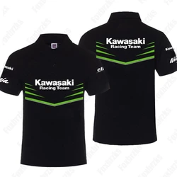 New All-match Motorcycle Heavy Machine Riding POLO Shirt Men's Summer Outdoor Riding Kawasakis Pure Short-sleeved T-shirt