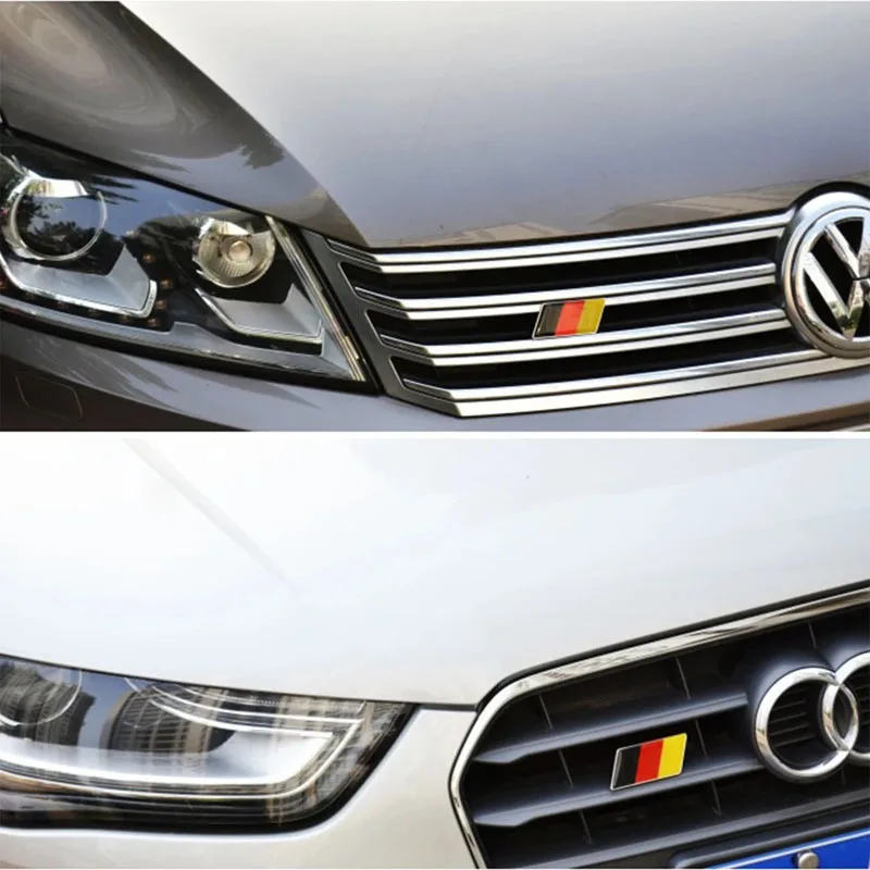 1pc German Flag Car Grille Badge for Volkswagen Scirocco GOLF 7 Golf 6 for Audi Car Accessories