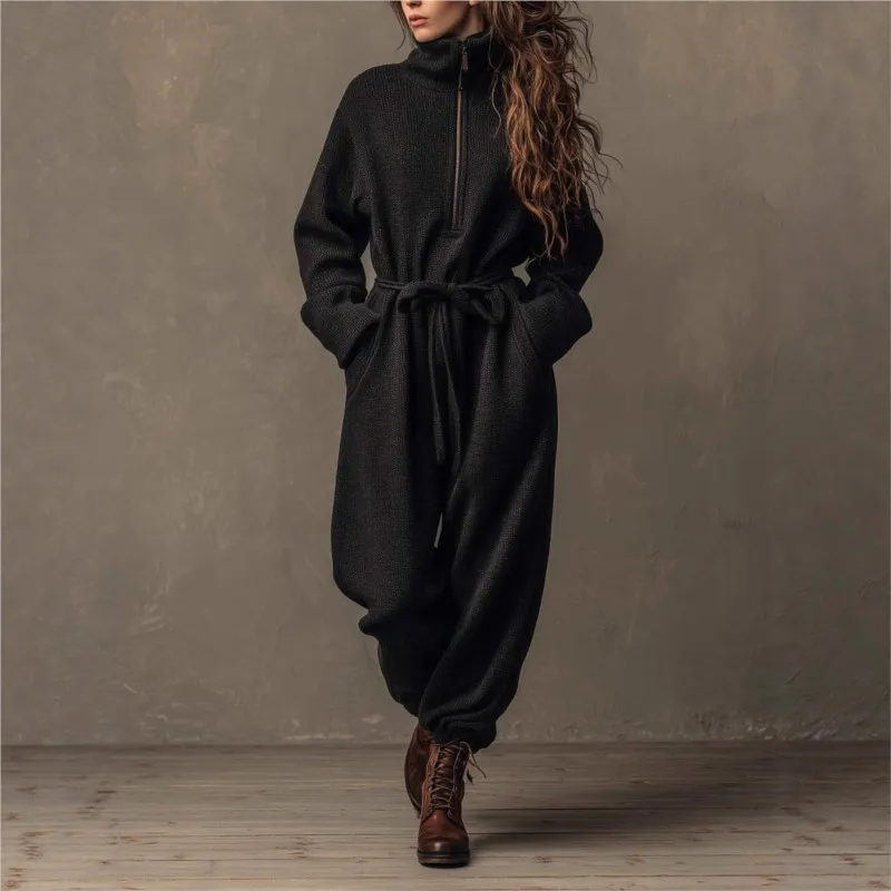 

Контрастные комбинезоны на молнии с лацканами, женские свободные спортивные костюмы с длинными рукавами и карманами, с высокой талией, новые весенние женские повседневные комбинезоны