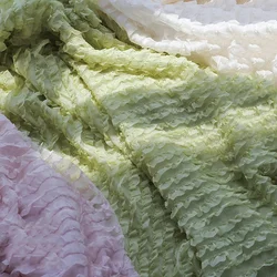 Ruffled Three-dimensional Wave Pattern Embroidered Chiffon Fabric Dress Skirt DIY Sewing Guipure Supplies