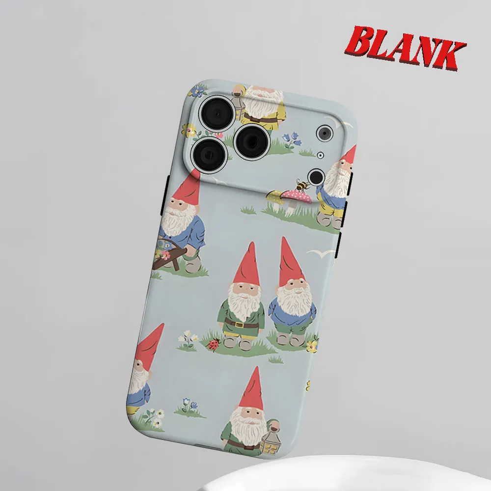 Gartenzwerg Cartoon-Druck Handyhülle für iPhone 18 17 16 15 14 13 12 11 Air Pro Max Plus Doppelschichtige Abdeckung
