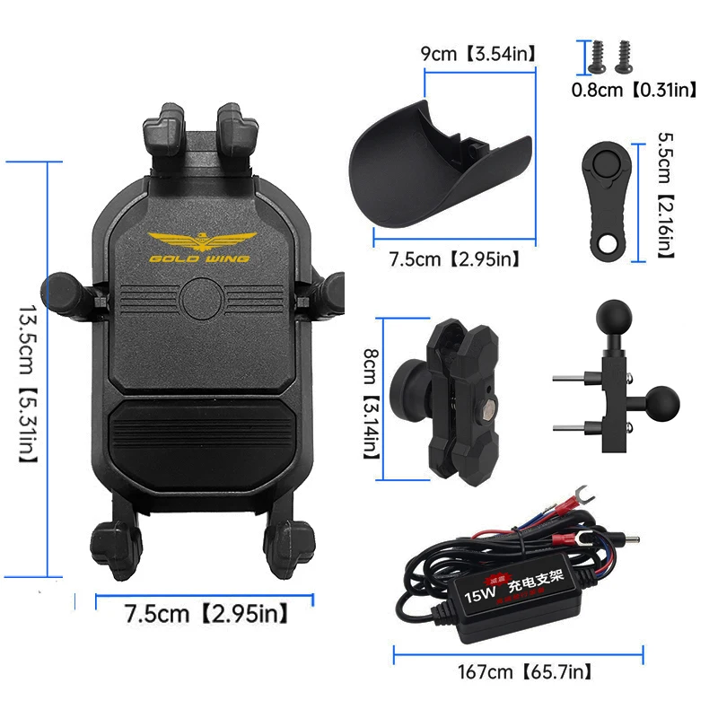 Uchwyt na telefon do motocykla wspornik uchwyt na nawigację automatyczne ładowanie specjalnego wspornik do hondy złote skrzydło 1800 Goldwing