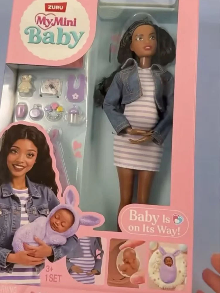 Genuine Pregnant Mom Baby Doll My Mini Baby Mom And Newborn Surprise Diy Pretend Play Toy With Complete Matching Accessory Set