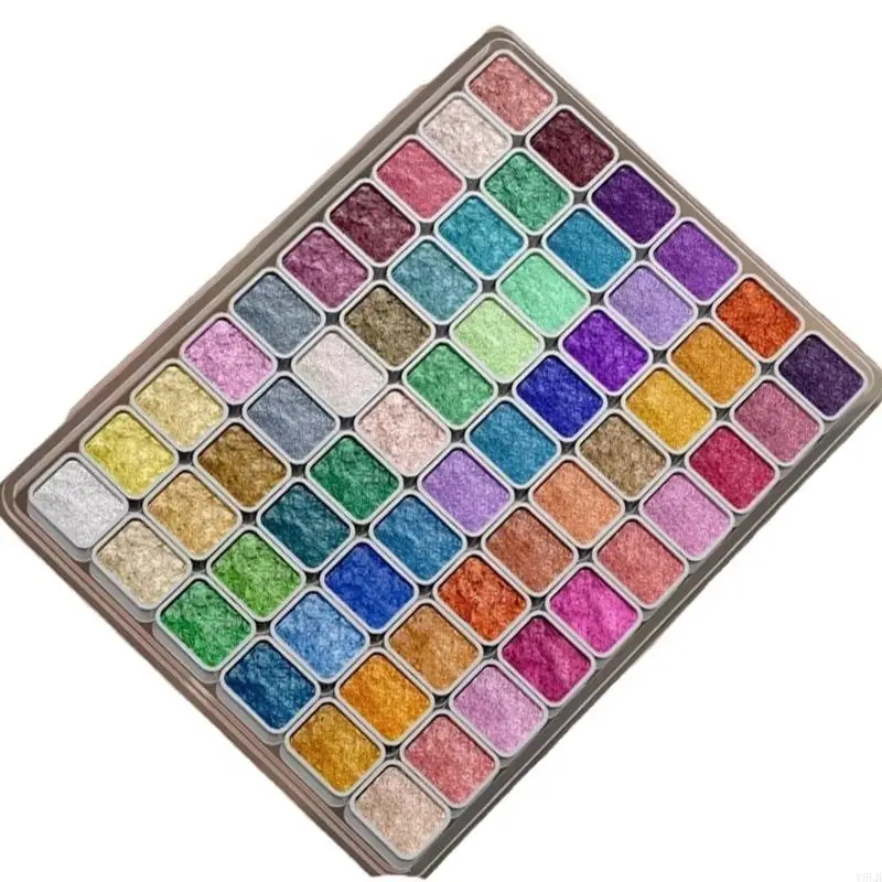 Y5LB 60 Colors Pigment Watercolor Paint Set Pearlescent Watercolor Pigment Painting Supplies for Hobbies Painter