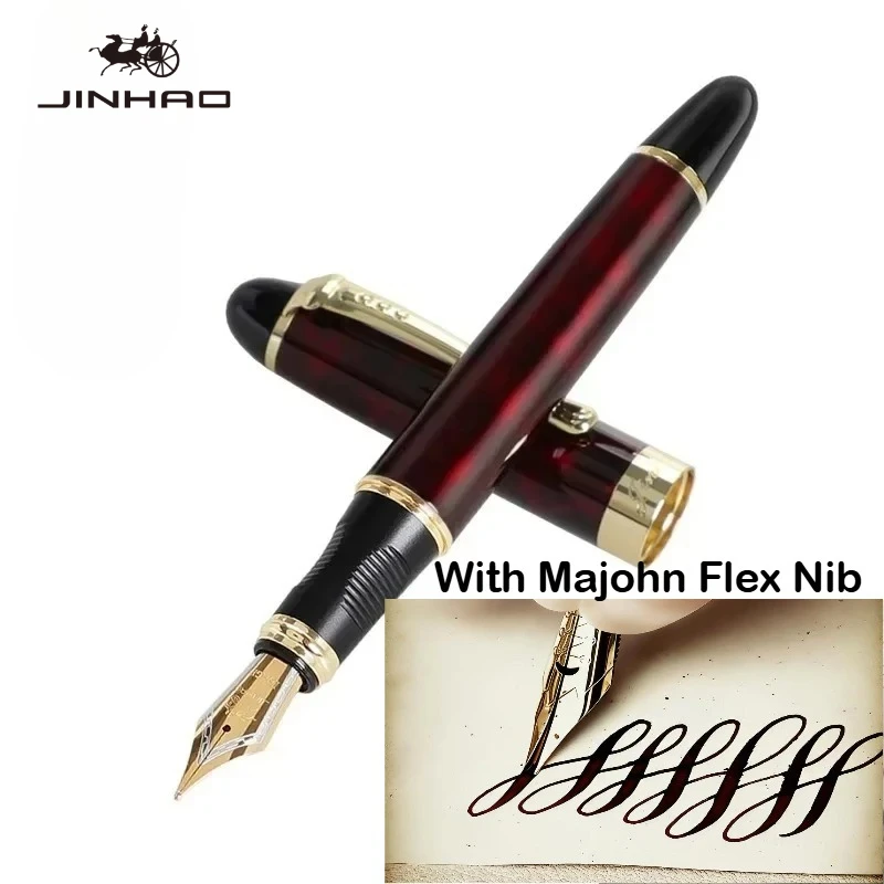 JINHAO X450 Füllfederhalter mit Majohn Flex Nib Kalligraphie-Stift, Metallstifte zum Schreiben, für Schule, Bürobedarf, Schreibwaren – Detail 13