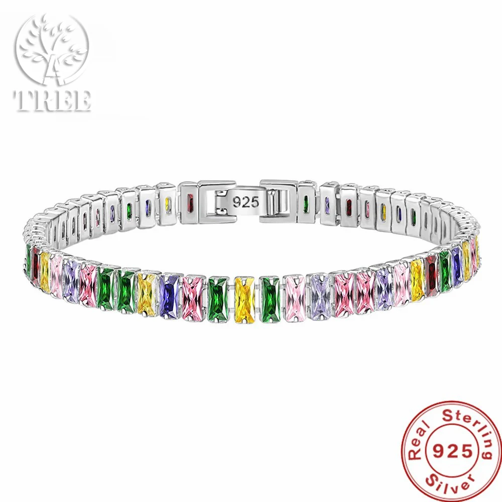 

Hot Sales 925 Sterling Silver Bracelet Noble Color Crystal Hand for Women Men Charm Wedding Designer Jewelry Gift Party 18cm