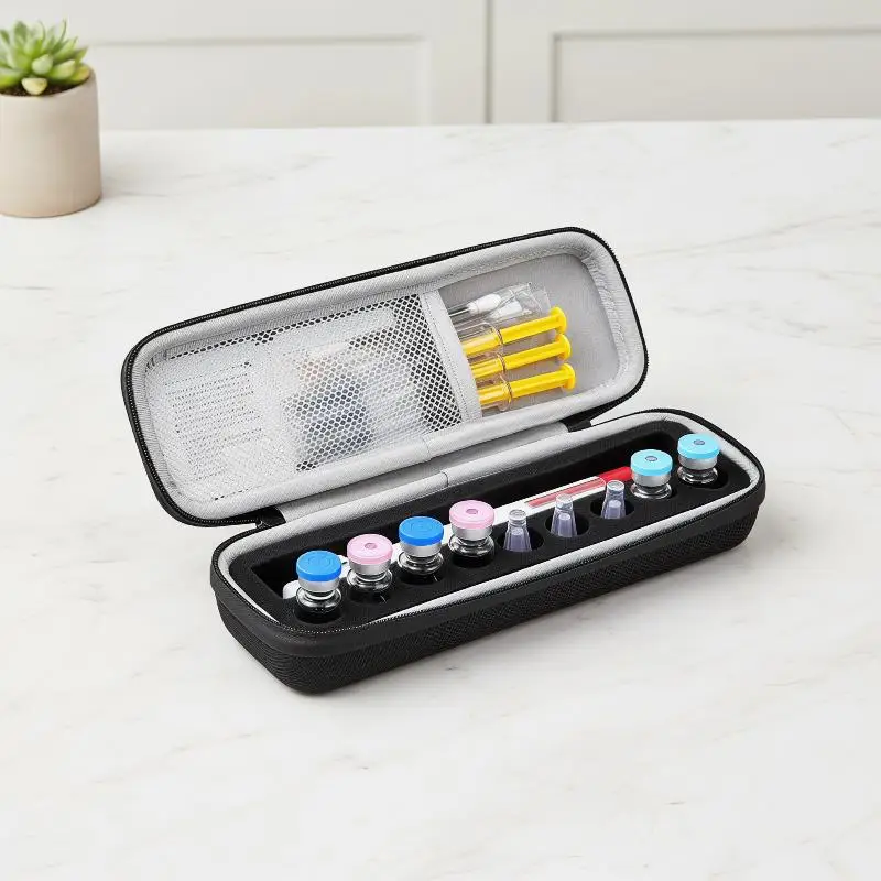 3ML Insulin Vial Storage Case 9 Slots Waterproof Insulin Vial Protector EVA Shockproof Essential Oil Case Diabetics