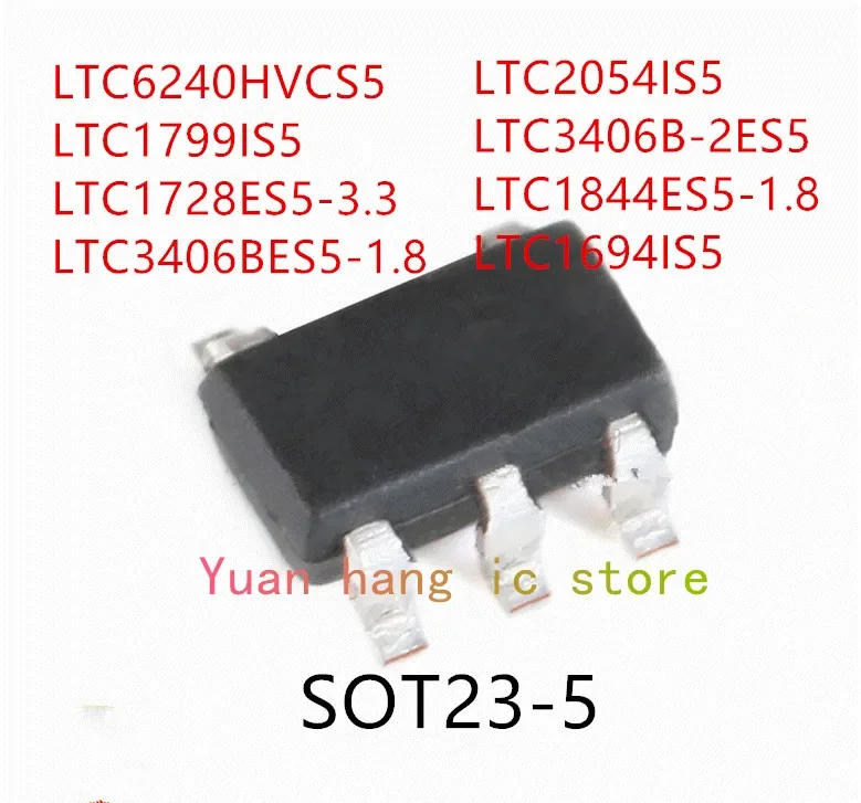 10PCS LTC6240HVCS5 LTC1799IS5 LTC1728ES5-3.3 LTC3406BES5-1.8 LTC2054IS5 LTC3406B-2ES5 LTC1844ES5-1.8 LTC1694IS5 IC