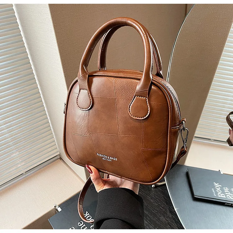 

Осень-зима 2022, винтажная сумка для боулинга, женская роскошная сумка через плечо, модная сумка через плечо с верхней ручкой, ретро-шик