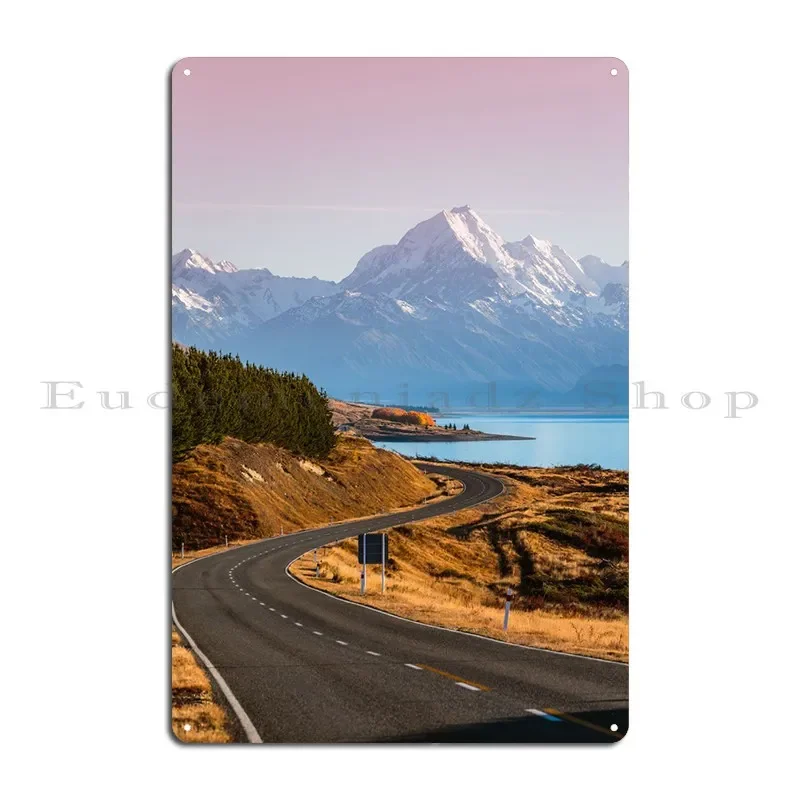 On The Road New Zealand Metal Plaque Poster Plates Print Club Bar Cinema Club Tin Sign Poster