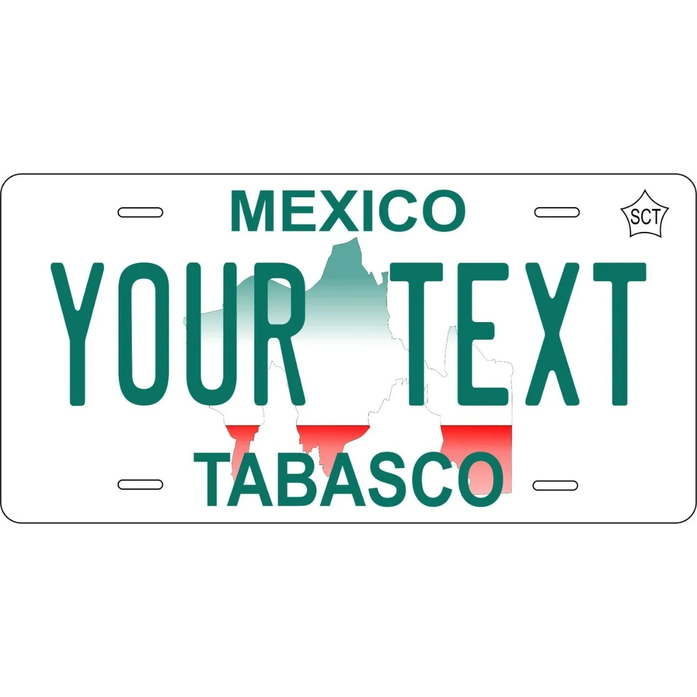 Tabasco México - Placa Decorativa de Metal Personalizada, Decoración para el Hogar, Resistente al Agua y al Polvo (Solo Decoración)