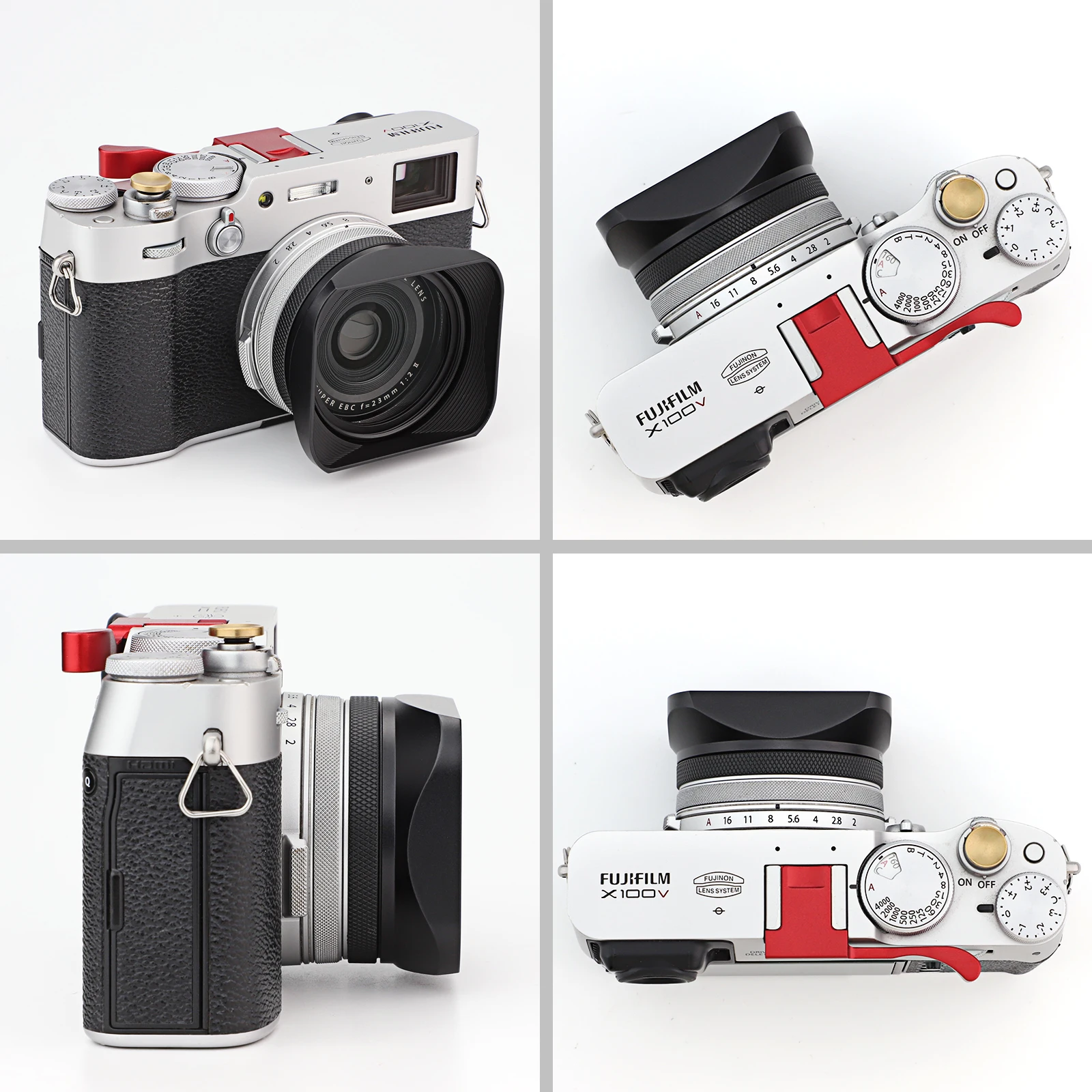 Квадратная Металлическая бленда Haoge с кольцом-адаптером 49 мм для камеры Fujifilm Fuji X100VI X100V X100F X100T X100S X70