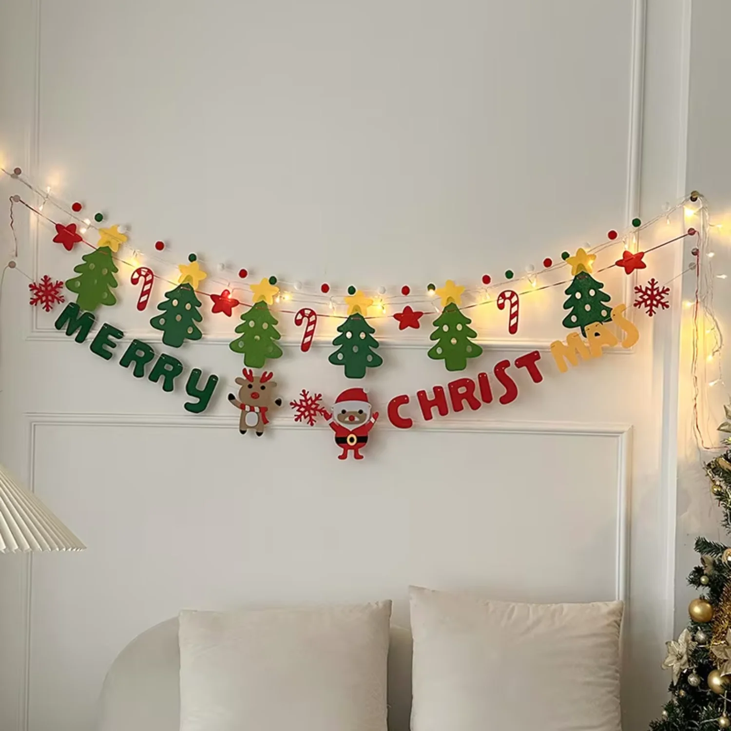 

Christmas Day Banner Pull Flag Decoration Hanging Flag Letter Bunting Christmas Day Party Decoration banner