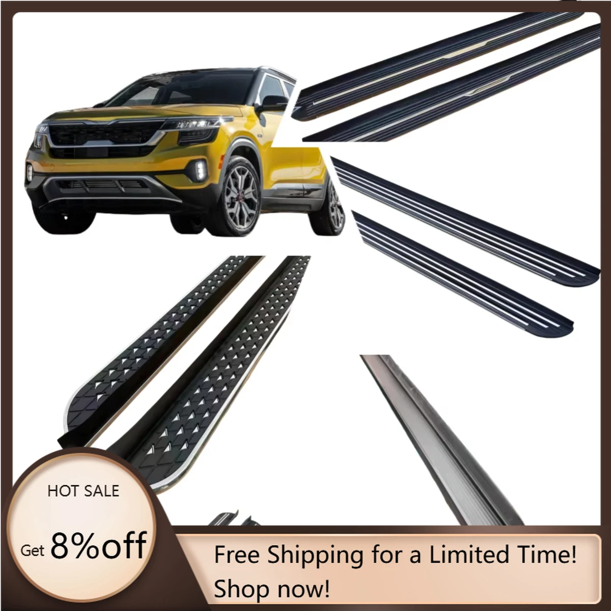 

Running Boards Side Step Bars Car Protective Parts Universal Exterior Accessories For Seltos with Carry Bag