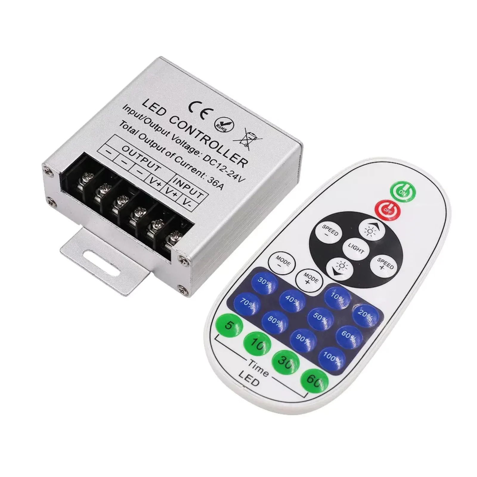

IR 23Keys Remote Controller 12-24V LED Light Dimmer Wireless 36A 360W For All Kinds Of Low Voltage LED Single Color Strip Light