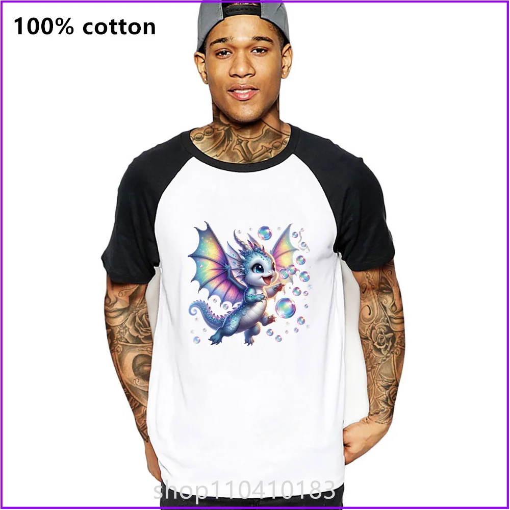 Cute Dragon Blow Bubbles Sja1398 T Shirts For Men'S Women Tshirt T-Shirt American Apparel Screen Printing Anime Costume Heavywei