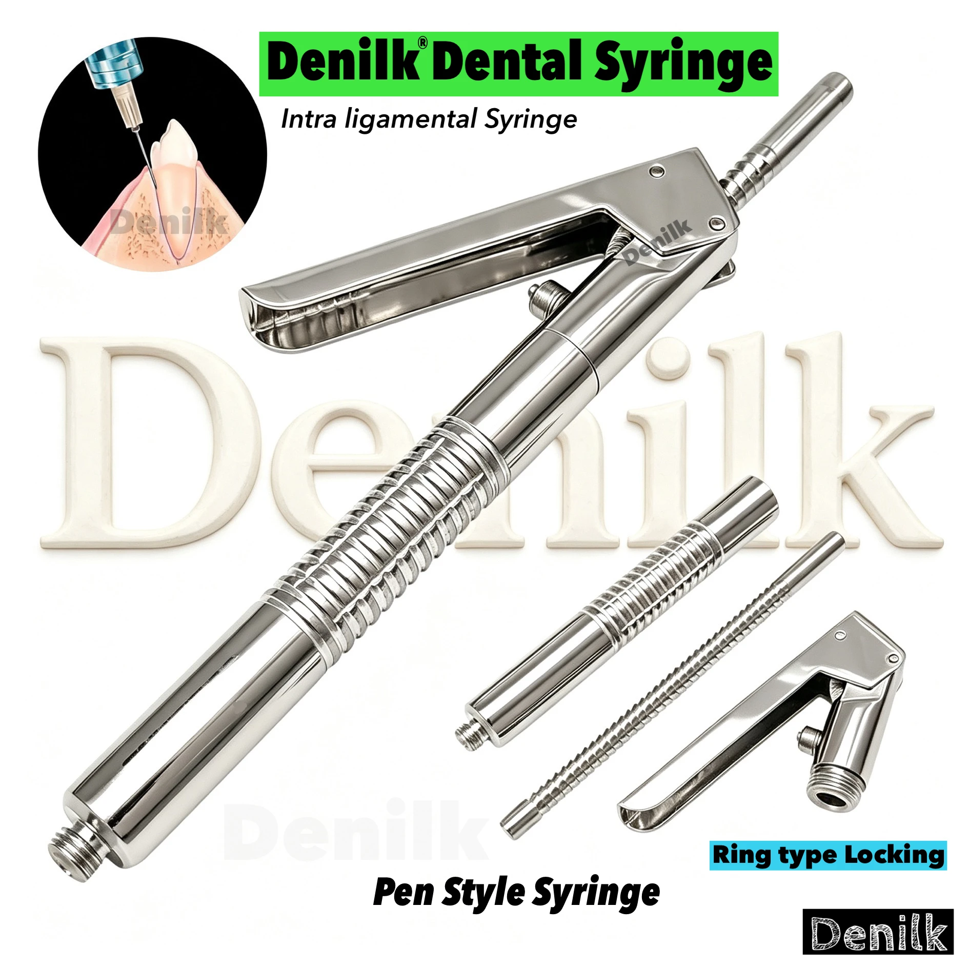 

1 piece Dental Implant Syringe Aspirating Injector Pen Style Dental Orthodontic Instrument Tool 1.8ML