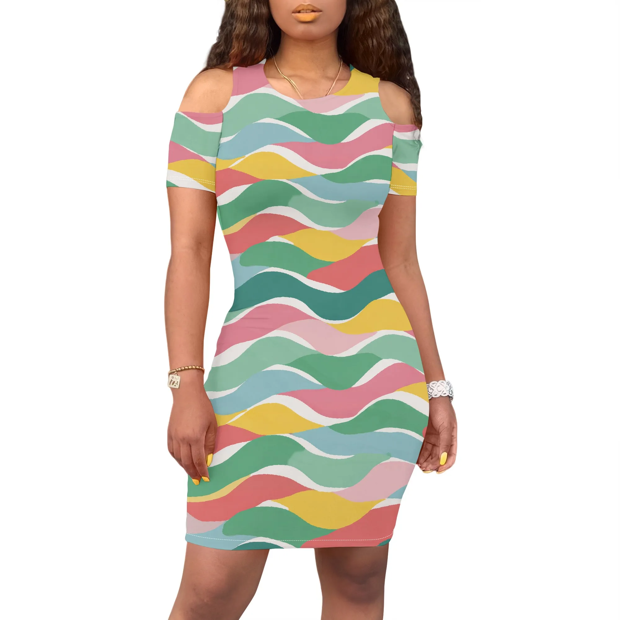 Women's Summer Casual T-Shirt Swing Midi Dress Loose Fit Open Shoulder Short Sleeves Round Neck Travel Daily Life Sundresses