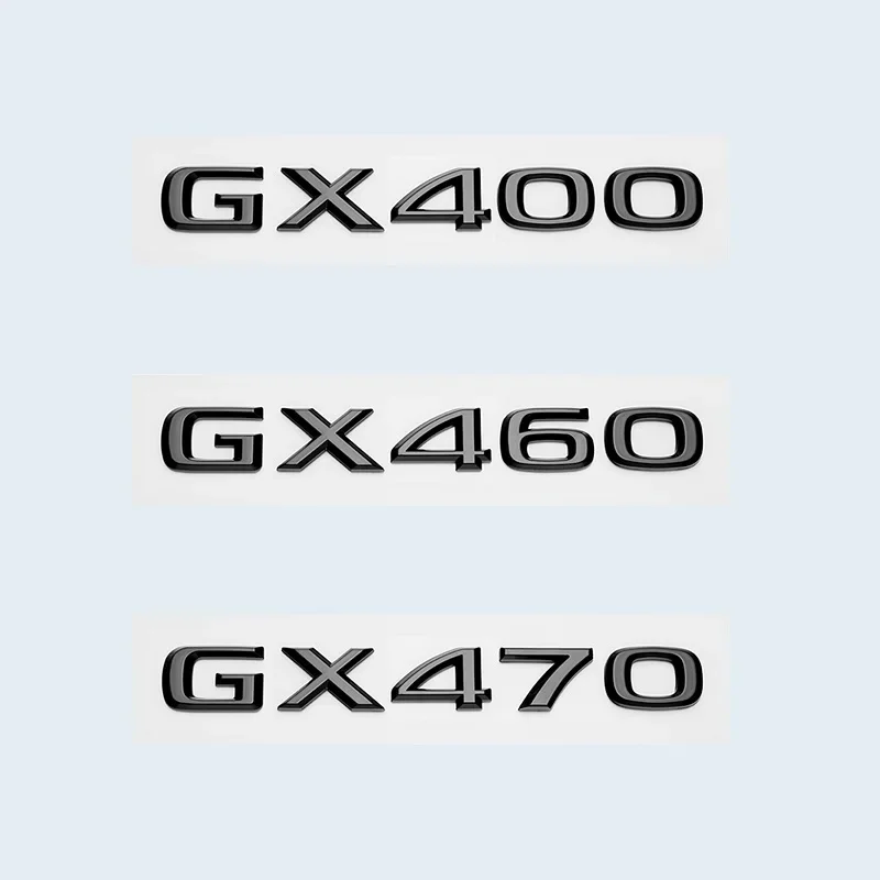 Glossy Black 3D ABS Letters Number GX400 GX460 GX470 Emblem For Lexus Car Trunk Logo Sticker Badge Accessories