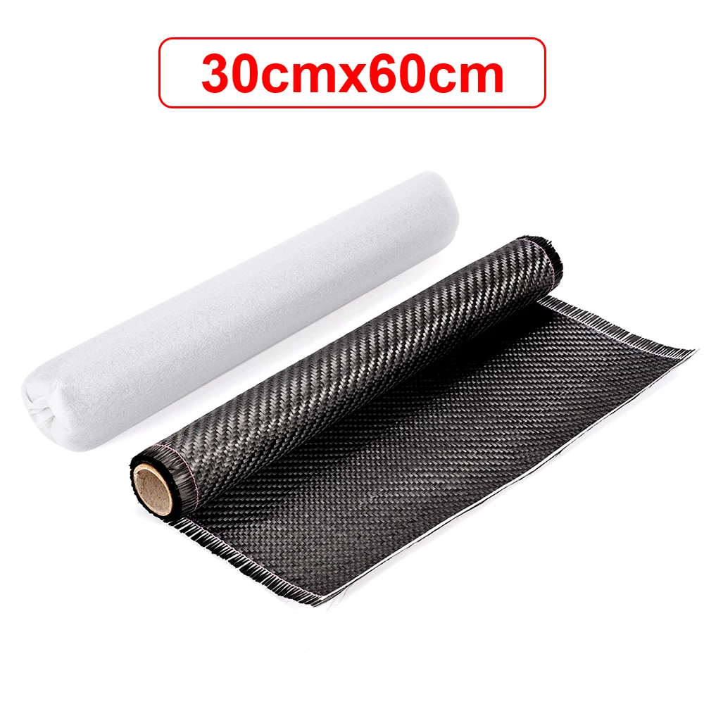 3K 200gsm Koolstofvezeldoek 50 cm / 30 cm breed Effen Koolstofstof voor commerciële auto-onderdelen Sportuitrusting