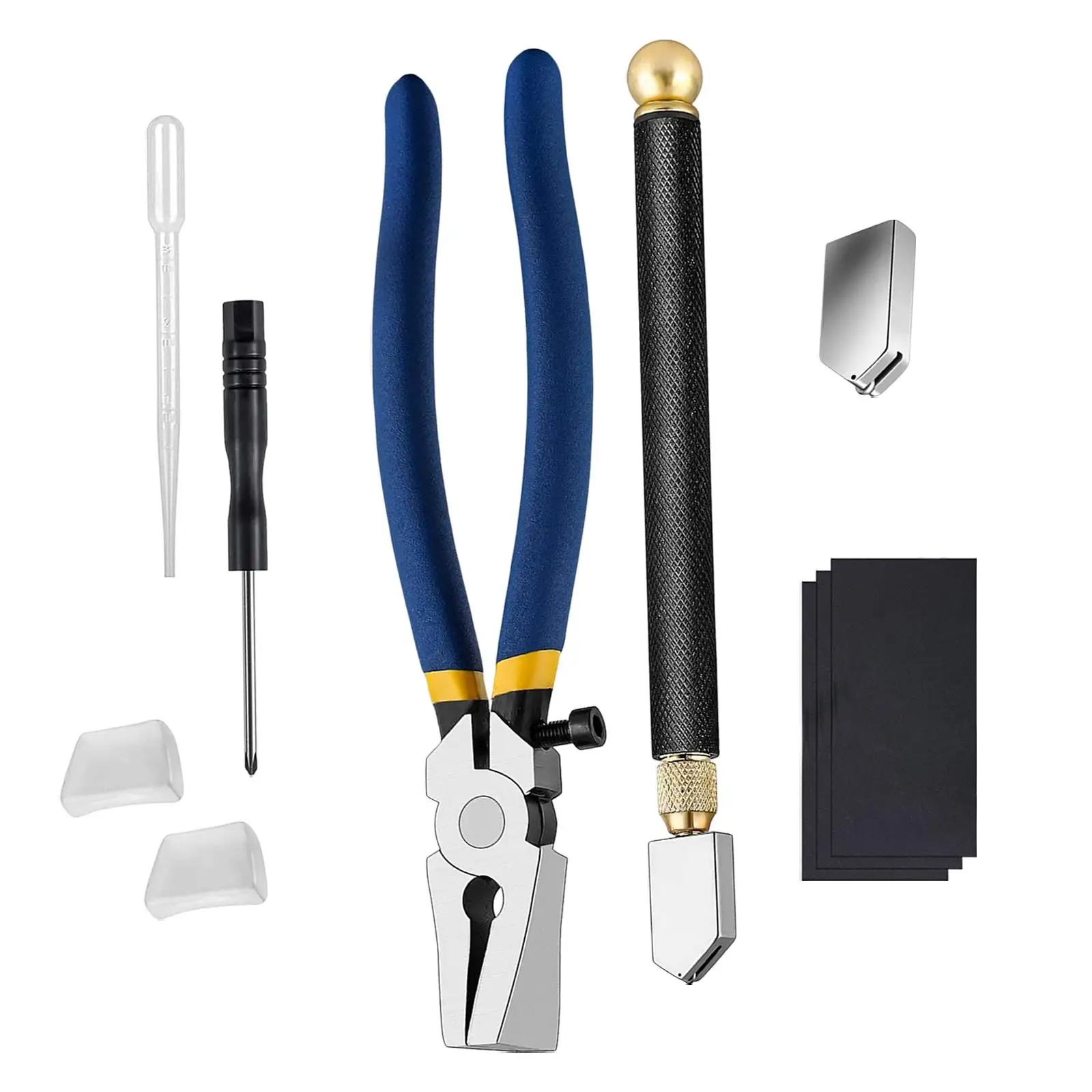 Running Plier Glass Mosaic Cutter Kits Screwdriver Breaking Plier Oil Feed Glass Cutting Tools Heavy Duty Glass Cutting Tool