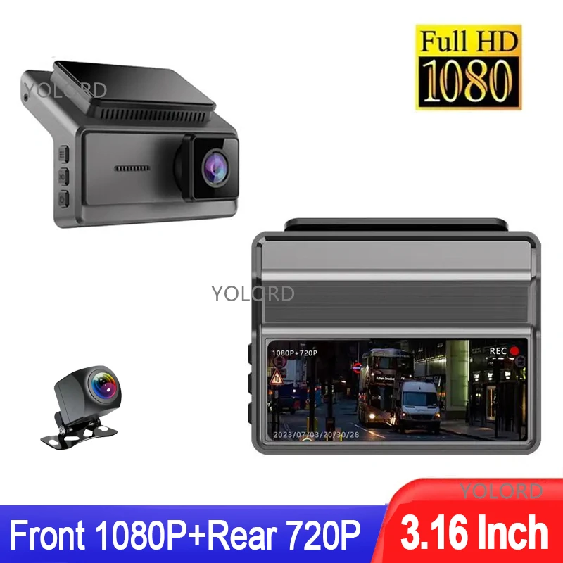 

Dual Lens Dash Cam Car Camera FHD 1080P Front 720P Rear Video Recorder Dashcam Dashcam