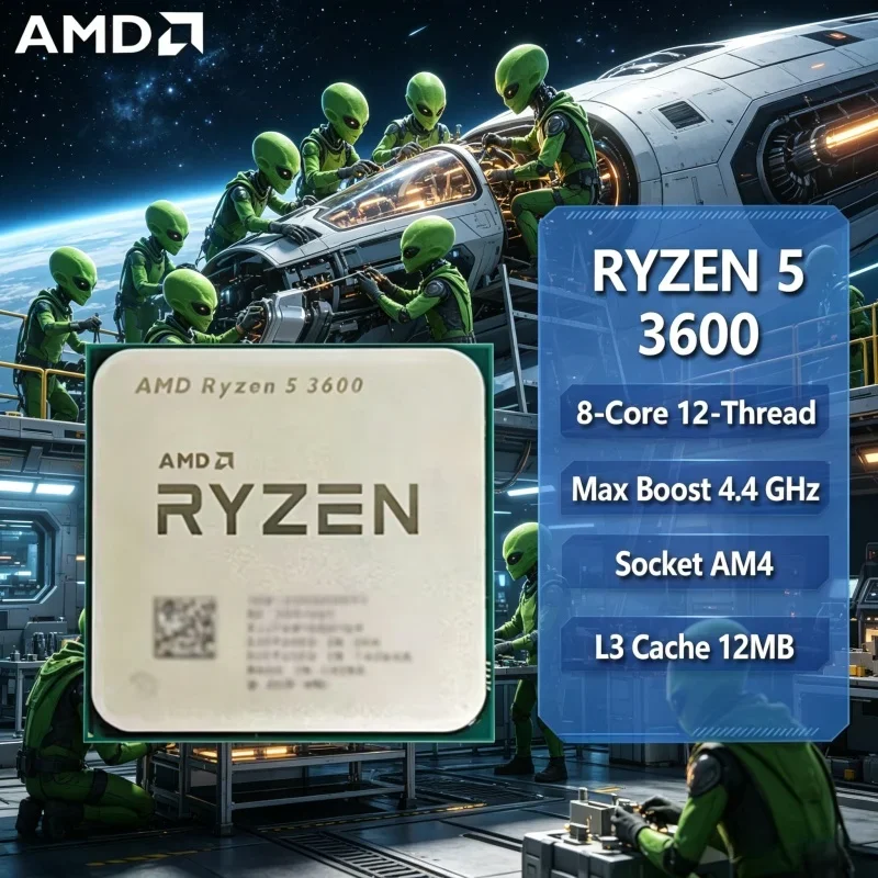 

AMD R5 3600 CPU 6-Core 12-Thread 4.4GHz Unlocked AMD Ryzen 5 3600 Socket AM4 Gaming Desktop Processor Without Package