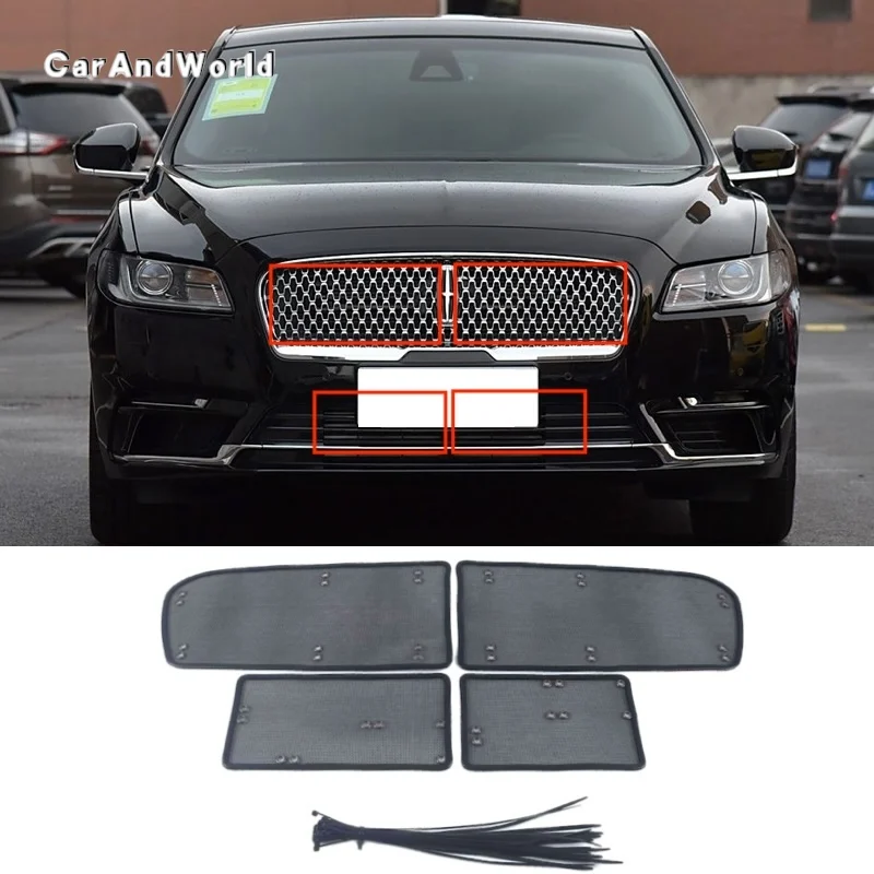 

Stainless Middle Grilles Insert Screening Net Insect Protecte Guard Mesh Trims Car Accessories For LINCOLN Continental 2016-2020