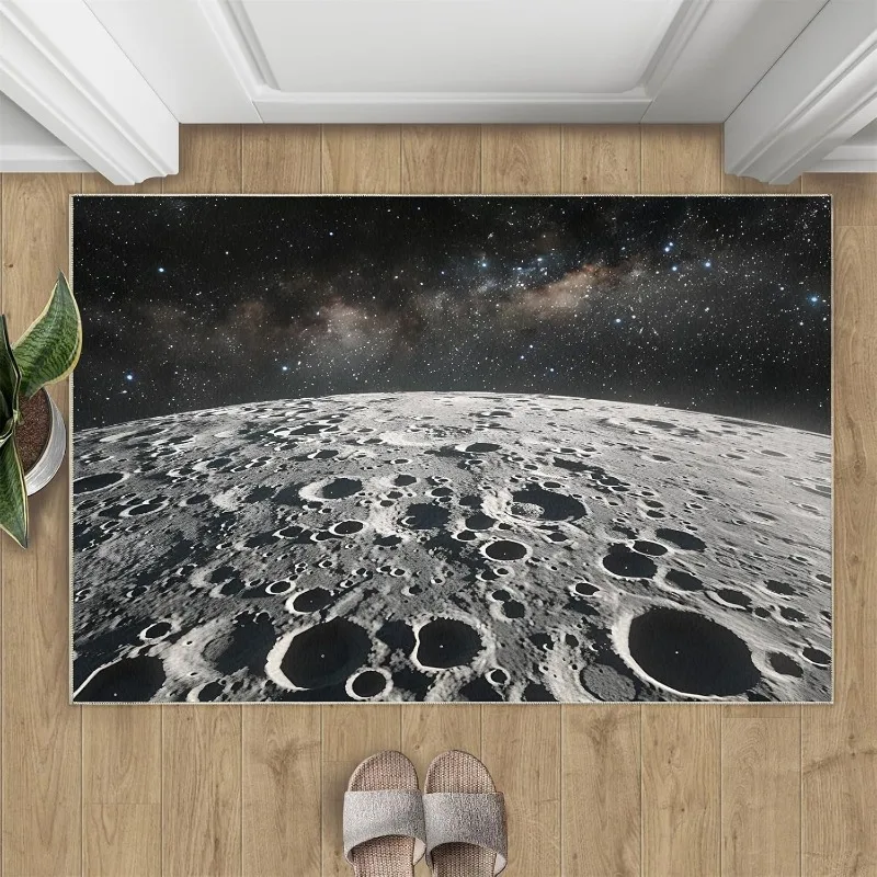 Fußmatte mit Mondmuster, kosmischer Sternenhimmel-Druck, Willkommensmatte, weicher, rutschfester Teppich, Heimdekoration, Wohnzimmer, Schlafzimmer, Eingangsbereich, Fußmatte