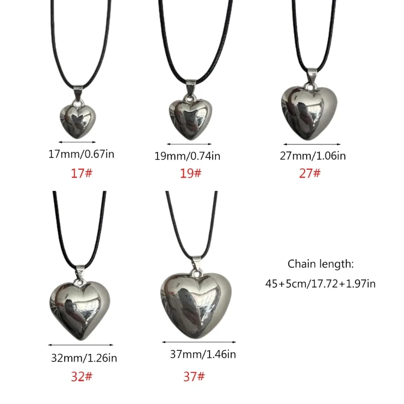 Silver Love- Heart Necklace Female Temperament Niche Wax Line Collarbone Chain image 6