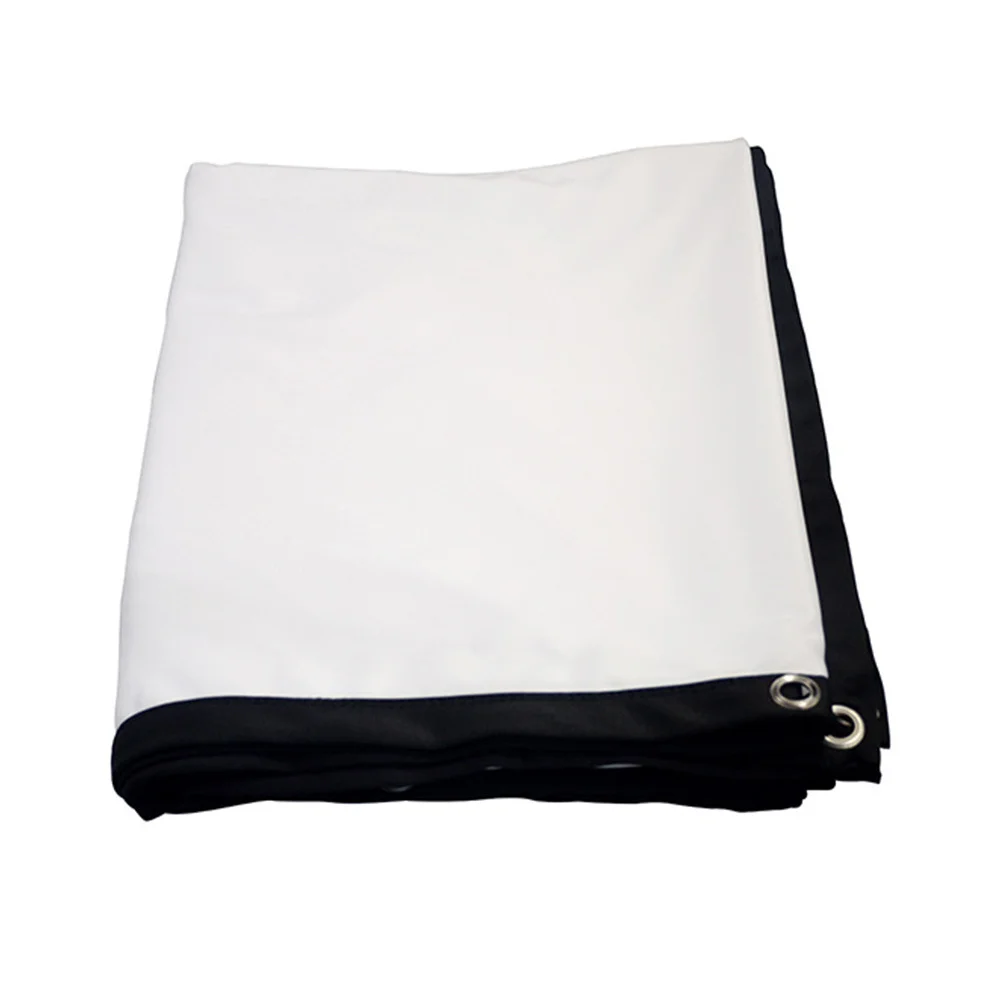 Ekran projekcyjny składany 72 cale, format 16:9, wysokiej jakości poliester, wzmocnione krawędzie, metalowe oczka, łatwy montaż, przenośny, do użytku domowego.