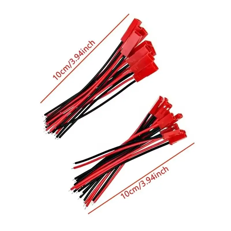 20pcs DIY JST Plug Cable 2-Pin Male And Female Connector Terminals for Electronic Projects
