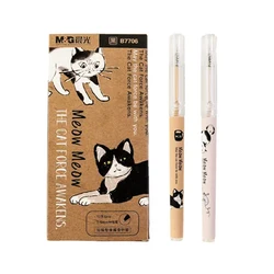 Kawaii Cartoon Cat  Black Ink Gel Pen School Office Supplies student Stationery Gift Students Cute pens pretty aesthetic